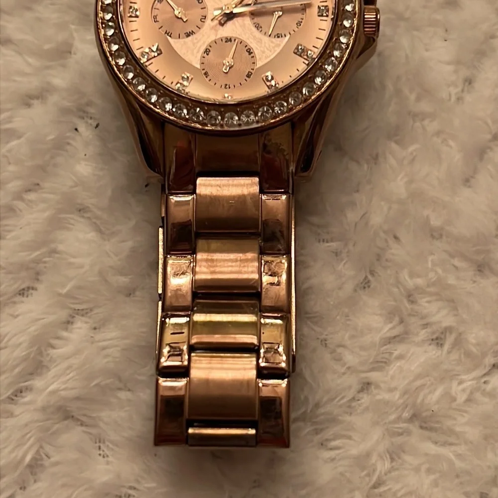 Fossil Womens Riley Multifunction Watch Crystals Rose Gold